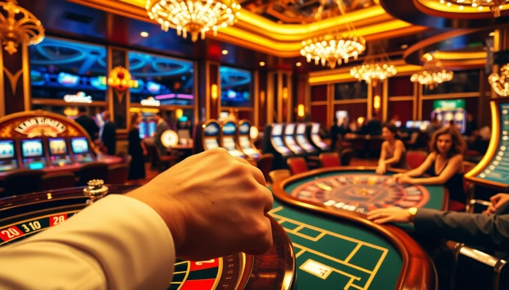 A player engaging in casino games with excitement at https://66b.in.net/, showcasing dynamic gaming and luxury.