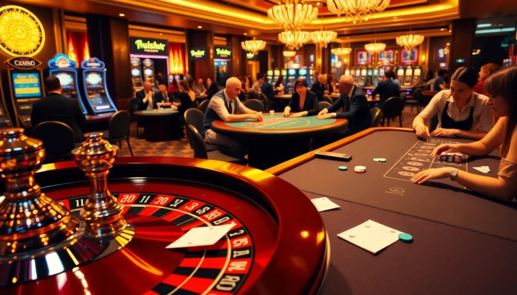 Experience electric gaming at 789ff biz, featuring stunning casino tables, vibrant chips, and thrilling players.